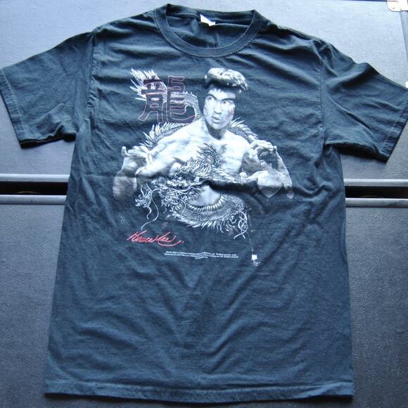 Bruce Lee Small Black Short Sleeve Shirt - Picture 1 of 6